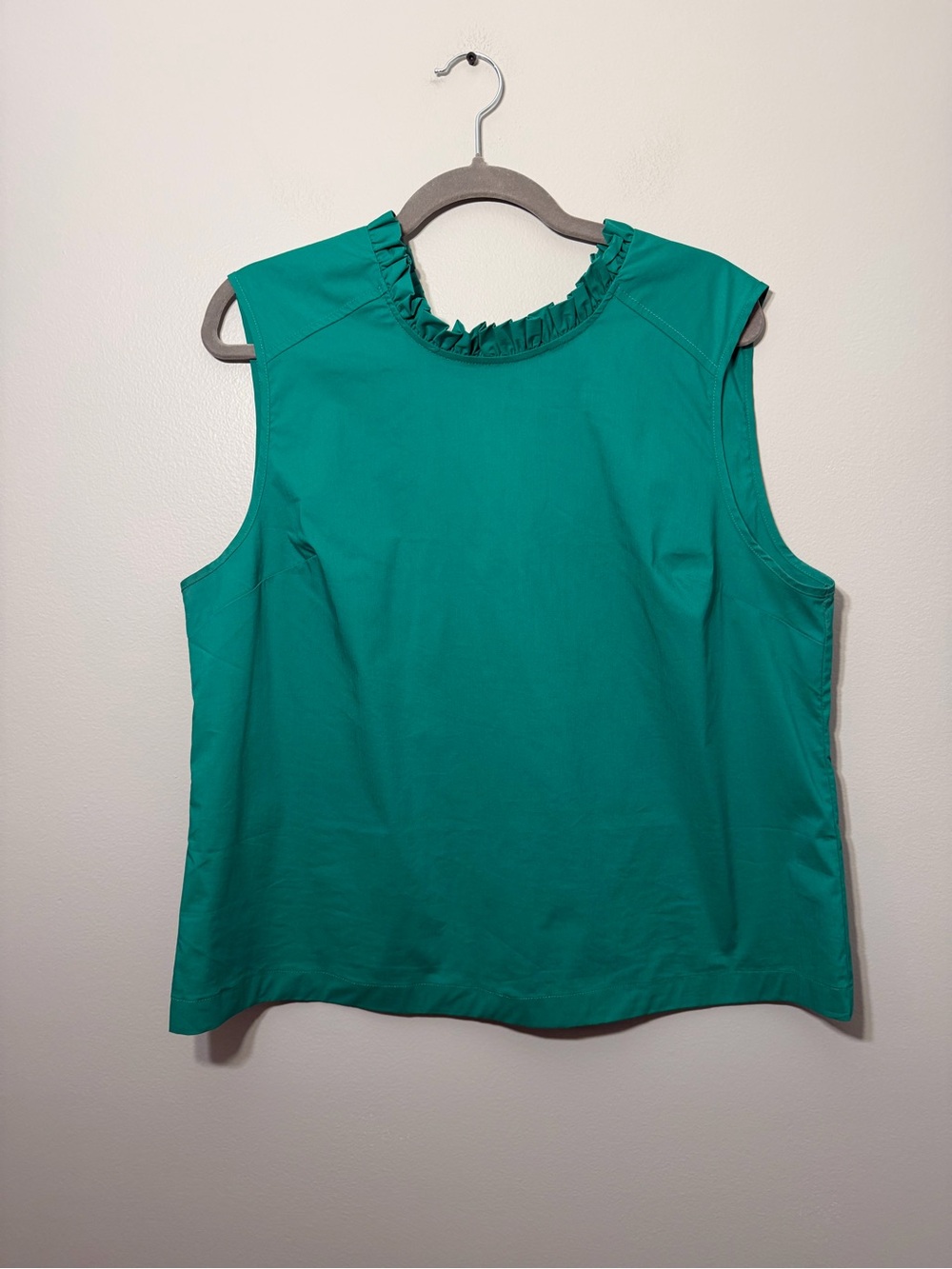 Laundry By Shelli Segal Emerald Green Ruffle Neck Sleeveless Tank